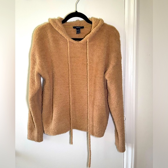 Teddy Drawstring Hoodie in Toffee - Picture 1 of 4
